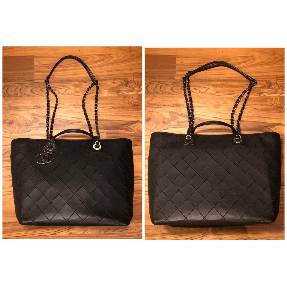 π«SOLDπ« Chanel Classic Tote Shoulder Bag Calfskin - Picture 3 of 8